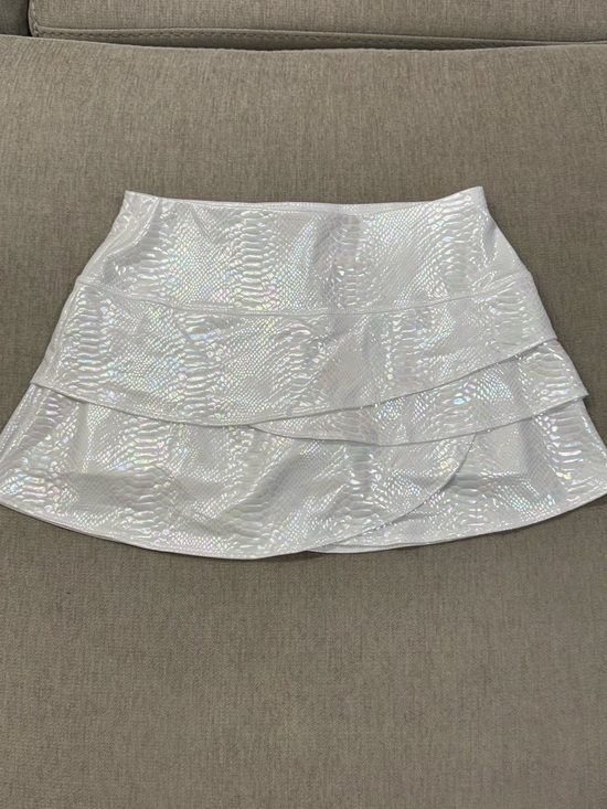 Lucky in Love Dresses & Skirts - Lucky in Love Iridescent White Python Scallop Tennis Skirt/Skort